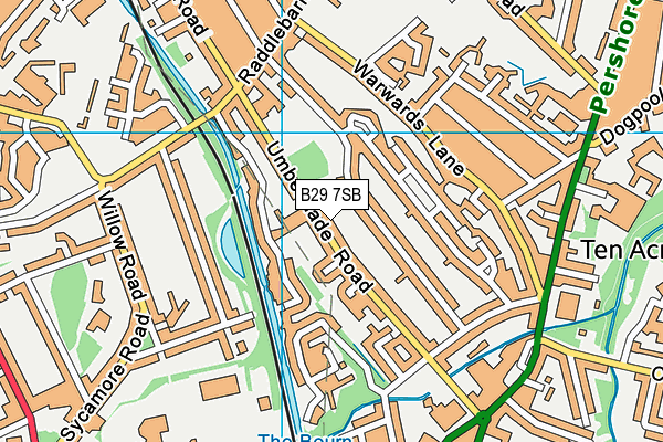 B29 7SB map - OS VectorMap District (Ordnance Survey)