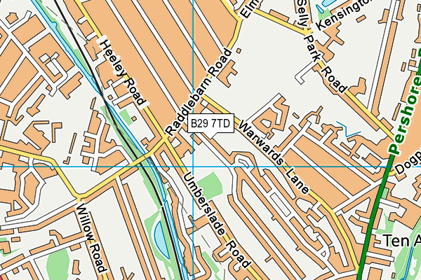 Raddlebarn Primary School map (B29 7TD) - OS VectorMap District (Ordnance Survey)