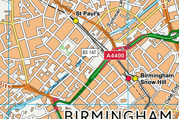 B3 1AT map - OS VectorMap District (Ordnance Survey)