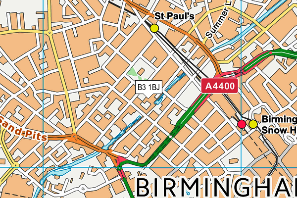 B3 1BJ map - OS VectorMap District (Ordnance Survey)
