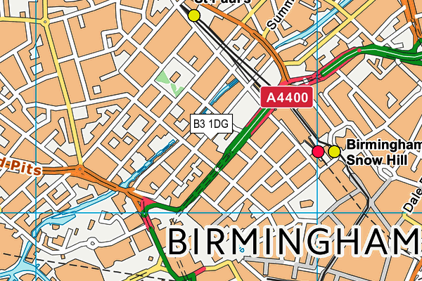 B3 1DG map - OS VectorMap District (Ordnance Survey)