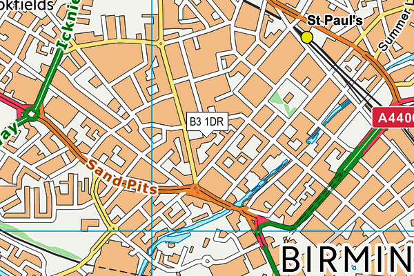 B3 1DR map - OS VectorMap District (Ordnance Survey)
