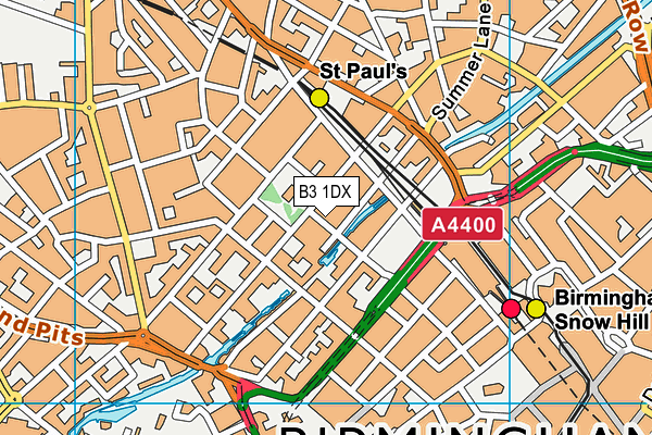B3 1DX map - OS VectorMap District (Ordnance Survey)