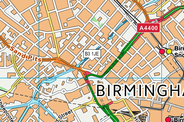 B3 1JE map - OS VectorMap District (Ordnance Survey)