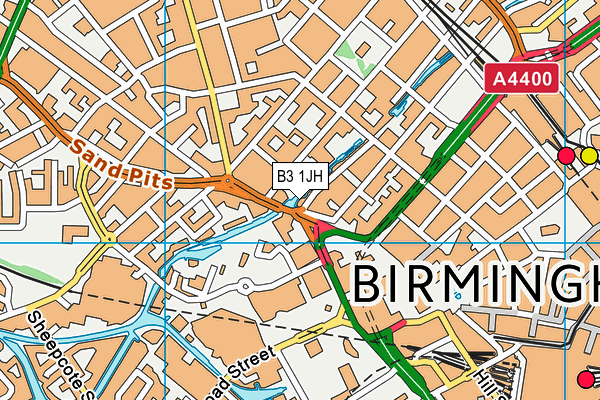 B3 1JH map - OS VectorMap District (Ordnance Survey)