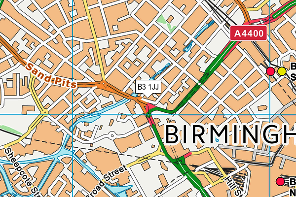 B3 1JJ map - OS VectorMap District (Ordnance Survey)