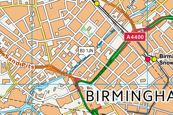 B3 1JN map - OS VectorMap District (Ordnance Survey)