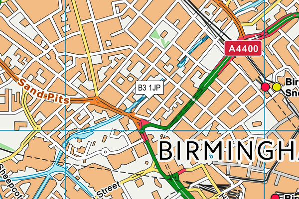 B3 1JP map - OS VectorMap District (Ordnance Survey)