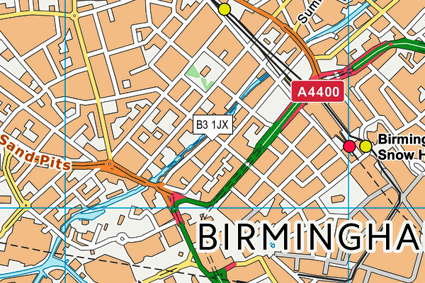 B3 1JX map - OS VectorMap District (Ordnance Survey)