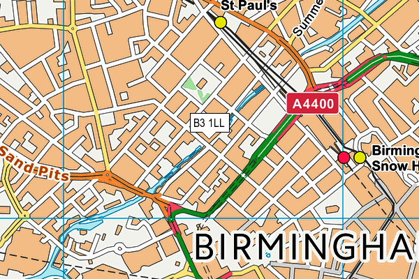 B3 1LL map - OS VectorMap District (Ordnance Survey)