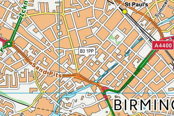 B3 1PP map - OS VectorMap District (Ordnance Survey)