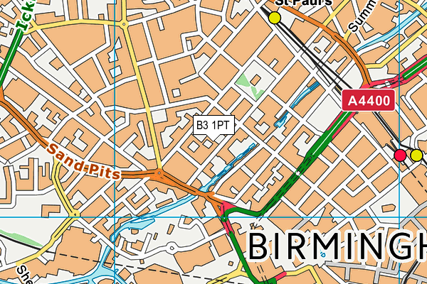 B3 1PT map - OS VectorMap District (Ordnance Survey)