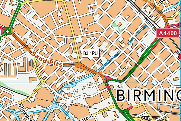 B3 1PU map - OS VectorMap District (Ordnance Survey)