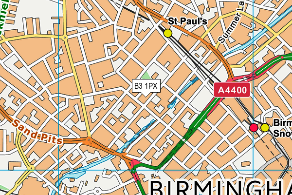 B3 1PX map - OS VectorMap District (Ordnance Survey)