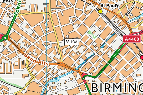 B3 1QA map - OS VectorMap District (Ordnance Survey)