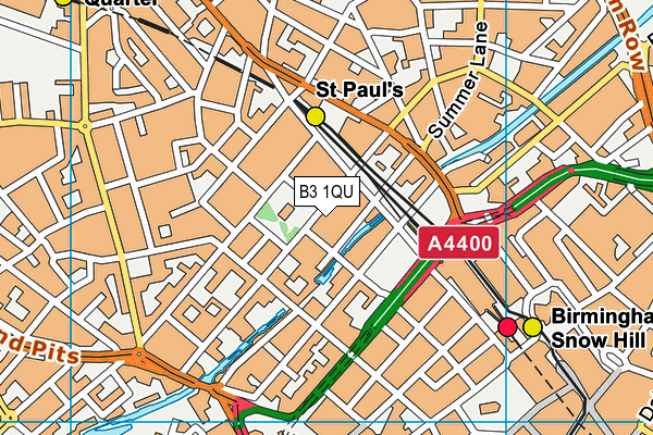 B3 1QU map - OS VectorMap District (Ordnance Survey)