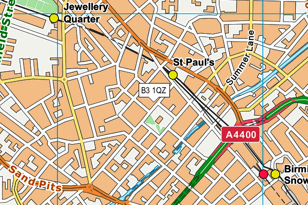 B3 1QZ map - OS VectorMap District (Ordnance Survey)