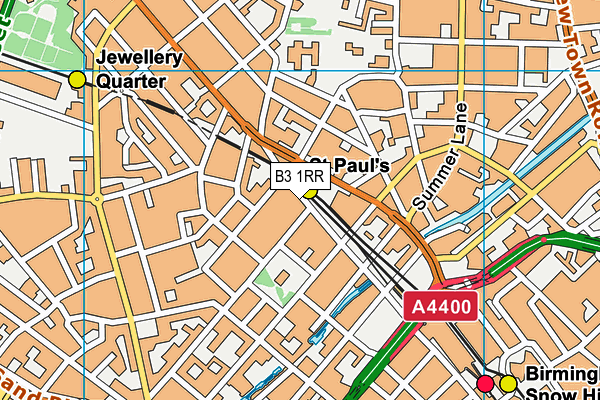 B3 1RR map - OS VectorMap District (Ordnance Survey)