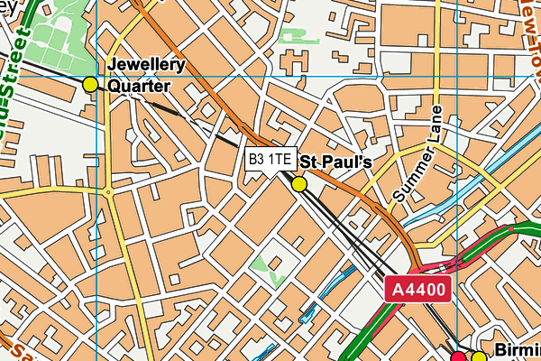 B3 1TE map - OS VectorMap District (Ordnance Survey)