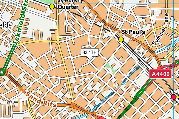 B3 1TH map - OS VectorMap District (Ordnance Survey)