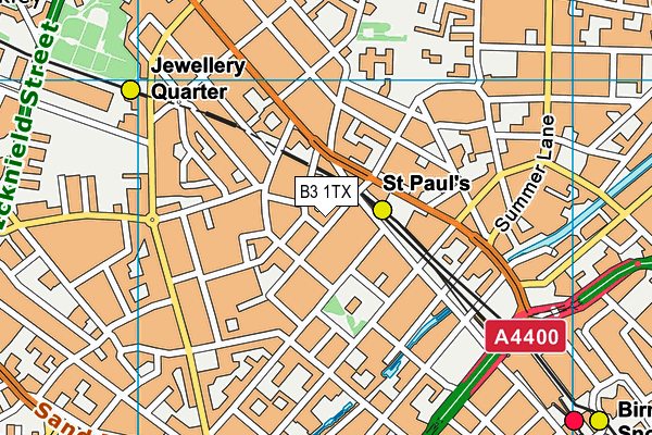 B3 1TX map - OS VectorMap District (Ordnance Survey)