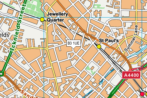 B3 1UE map - OS VectorMap District (Ordnance Survey)