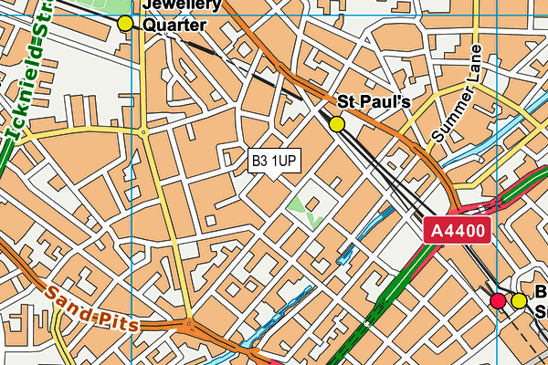 B3 1UP map - OS VectorMap District (Ordnance Survey)