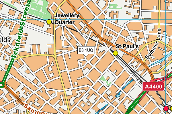 B3 1UQ map - OS VectorMap District (Ordnance Survey)