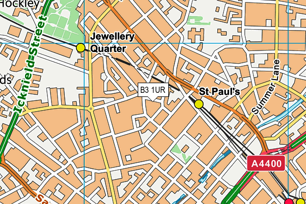 B3 1UR map - OS VectorMap District (Ordnance Survey)