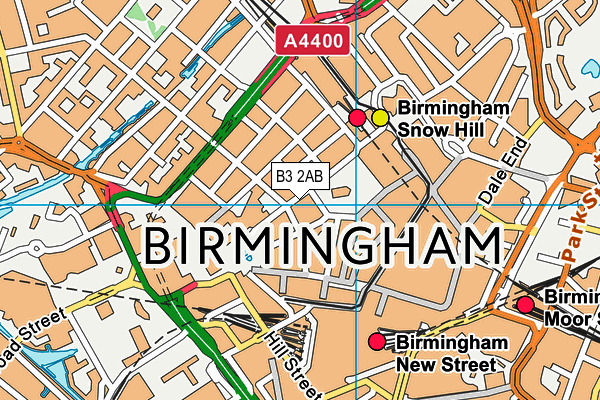 B3 2AB map - OS VectorMap District (Ordnance Survey)