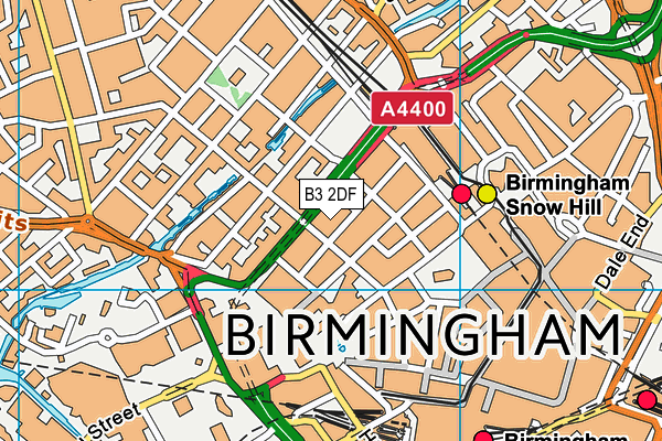 B3 2DF map - OS VectorMap District (Ordnance Survey)