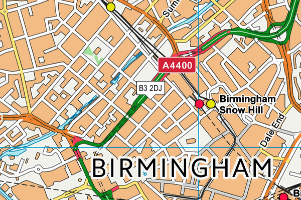 B3 2DJ map - OS VectorMap District (Ordnance Survey)