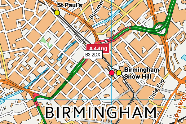 B3 2DX map - OS VectorMap District (Ordnance Survey)