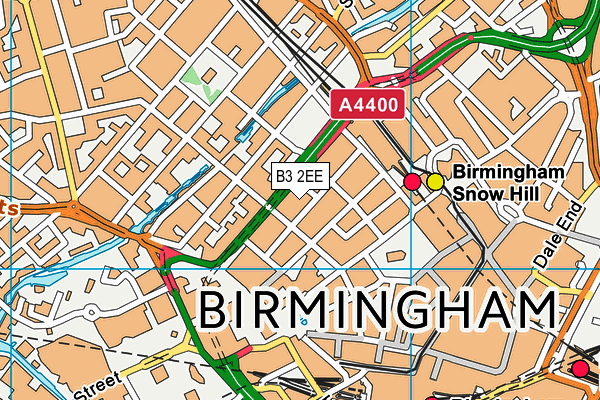 B3 2EE map - OS VectorMap District (Ordnance Survey)