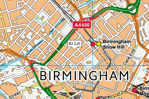 B3 2JA map - OS VectorMap District (Ordnance Survey)