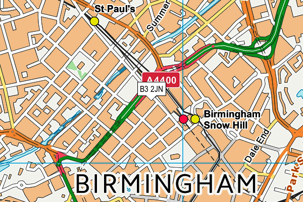 B3 2JN map - OS VectorMap District (Ordnance Survey)