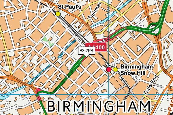 B3 2PB map - OS VectorMap District (Ordnance Survey)