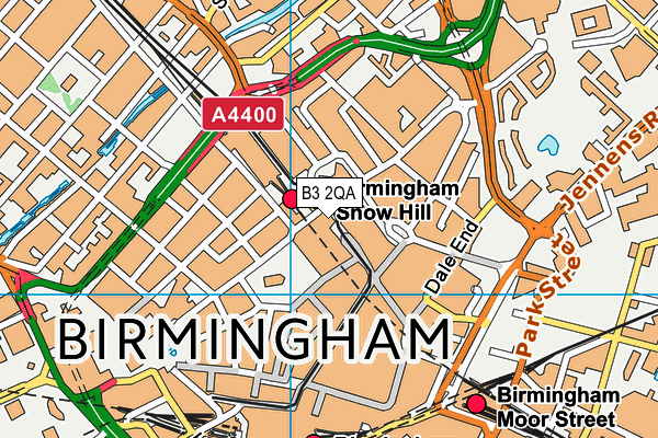 B3 2QA map - OS VectorMap District (Ordnance Survey)