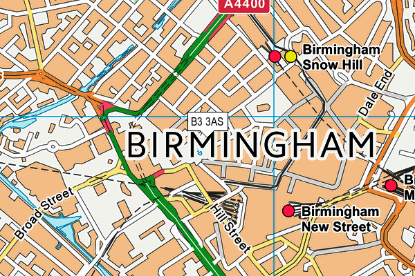 B3 3AS map - OS VectorMap District (Ordnance Survey)