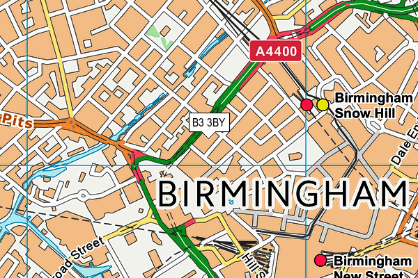 B3 3BY map - OS VectorMap District (Ordnance Survey)