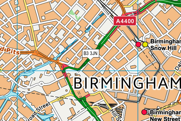 B3 3JN map - OS VectorMap District (Ordnance Survey)