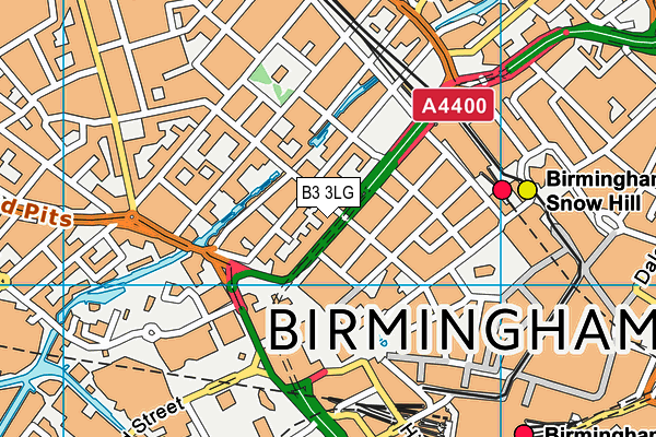 B3 3LG map - OS VectorMap District (Ordnance Survey)