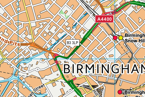 B3 3LP map - OS VectorMap District (Ordnance Survey)