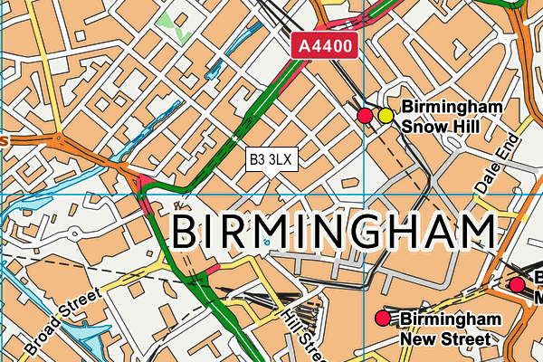 B3 3LX map - OS VectorMap District (Ordnance Survey)