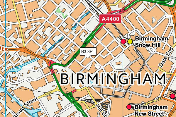 B3 3PL map - OS VectorMap District (Ordnance Survey)