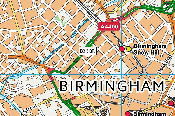 B3 3QR map - OS VectorMap District (Ordnance Survey)