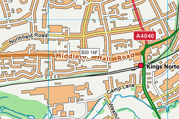 B30 1AF map - OS VectorMap District (Ordnance Survey)