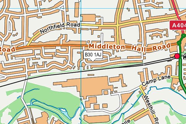 B30 1AJ map - OS VectorMap District (Ordnance Survey)