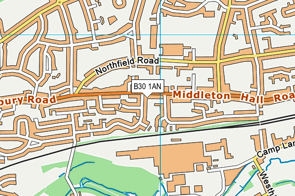 B30 1AN map - OS VectorMap District (Ordnance Survey)