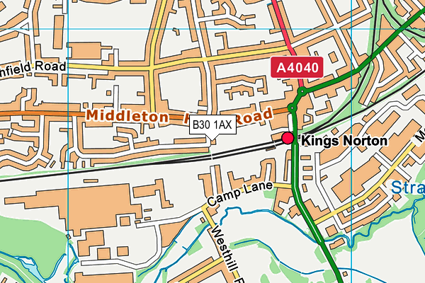 B30 1AX map - OS VectorMap District (Ordnance Survey)